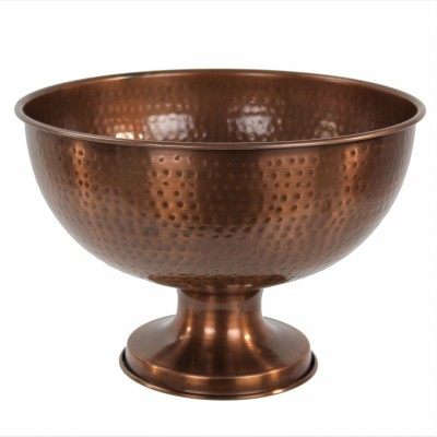 4002-HAMMERED COPPER BOWL WITH PEDESTAL
